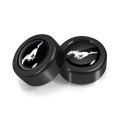 Ford Mustang In Black On Two Abs Plastic License Plate Frame Screw Cover Set Official Licensed 