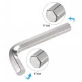 Uxcell 17mm Hex Key Wrench L Shaped Cr-v Repairing Tool