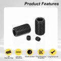 10pcs Hex Socket Grub Screw M5x5mm 304 Stainless Steel Head Set Screws Flat Point Bolt For Door Handles Light Fixture Repair