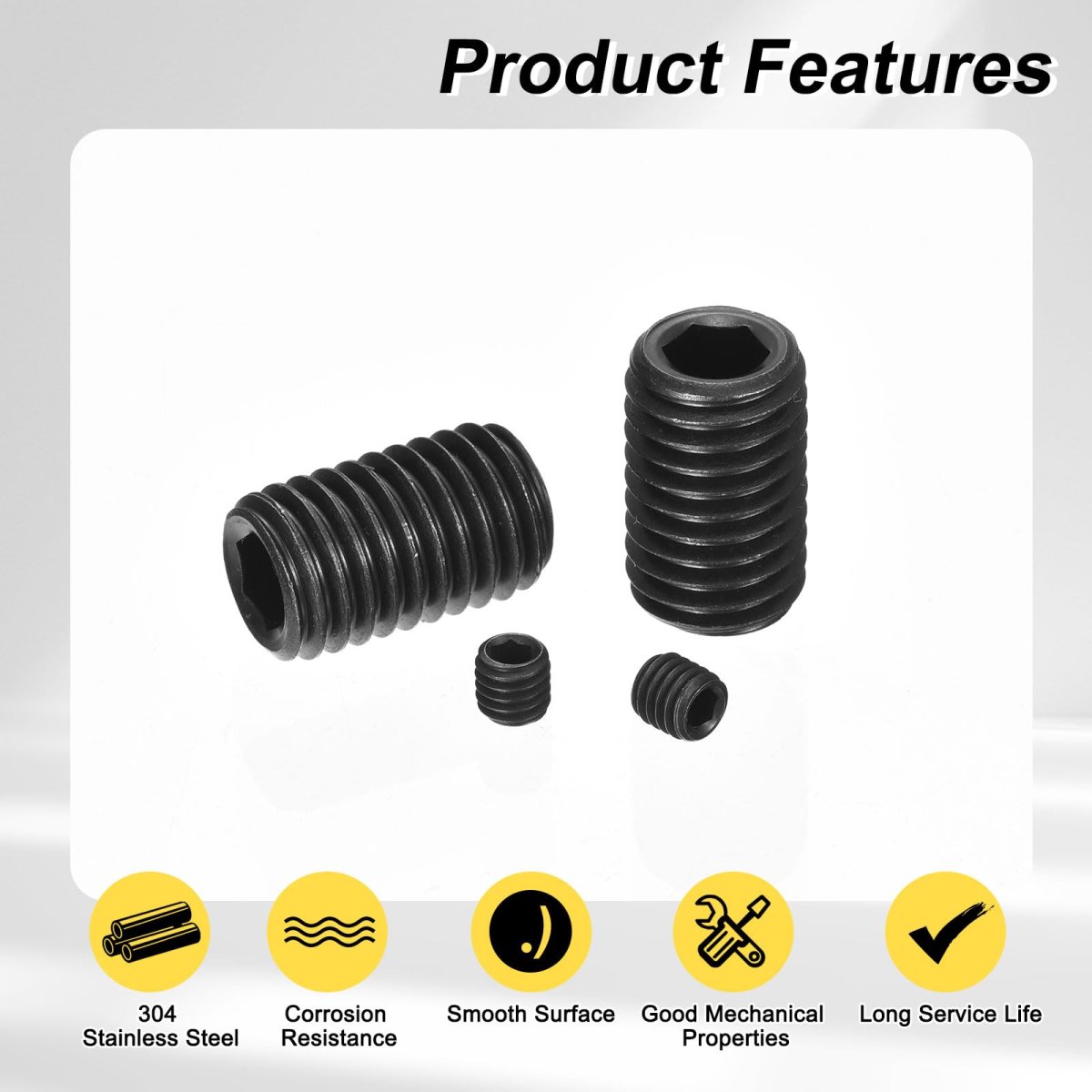 10pcs Hex Socket Grub Screw M5x5mm 304 Stainless Steel Head Set Screws Flat Point Bolt For Door Handles Light Fixture Repair