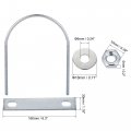 Uxcell Round U-bolt 1 Set 4 57 116mm Inner Width 163mm Length Steel M6 With Nut Plate Washer