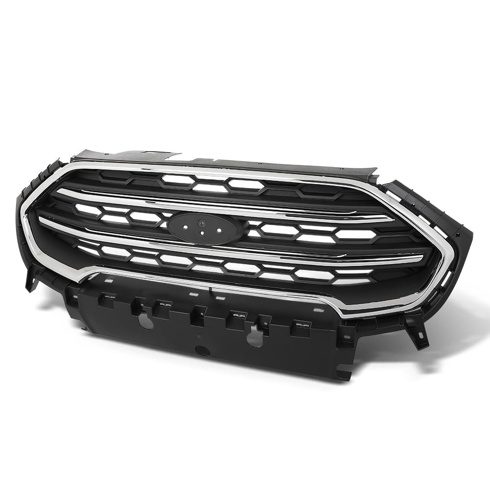 Front Bumper Upper Grille Assembly For Ford Ecosport 2018 2019 2020 2021 2022 Gn15-17b968-aaw Chrome And Black Polypropylene