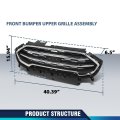 Front Bumper Upper Grille Assembly For Ford Ecosport 2018 2019 2020 2021 2022 Gn15-17b968-aaw Chrome And Black Polypropylene