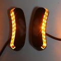 Httmt- Black Ninja Logo Led Mirror Block Off Base Plates Compatible With 2011-2015 Kawasak Zx-10r P N Mt222-018a-bk-ninja A
