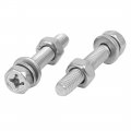 Uxcell M6 X 35mm 304 Stainless Steel Phillips Hex Head Bolts Nuts W Washers 6 Sets
