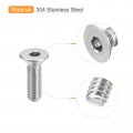 Uxcell 10-32x5 8 Flat Countersunk Head Socket Cap Screws 50pcs 304 Stainless Steel Hex Full Thread Bolts