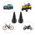 X Autohaux 8pcs Black Spike Wheel Tyre Tire Valve Air Stem Cap Cover Universal For Car Truck Motorcycle Bike