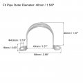 Uxcell Rigid Pipe Strap 12pcs 1 5 8 Inch 40mm Two Hole U Bracket Zinc Plated Steel Tension Tube Clip Clamp For Fixing