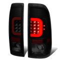 Black Smoke Lens 3d Led C-shape Stripe Tail Brake Lights Compatible With Ford F150 97-03 F250-f550 Super Duty 99-07