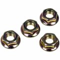 Flanged Nut Steel Yellow Zinc Heat Hardened 5 16 Inside Diameter 16-18 Head Tool Size 0 28 In Height Grade 8 4 Piece Set 