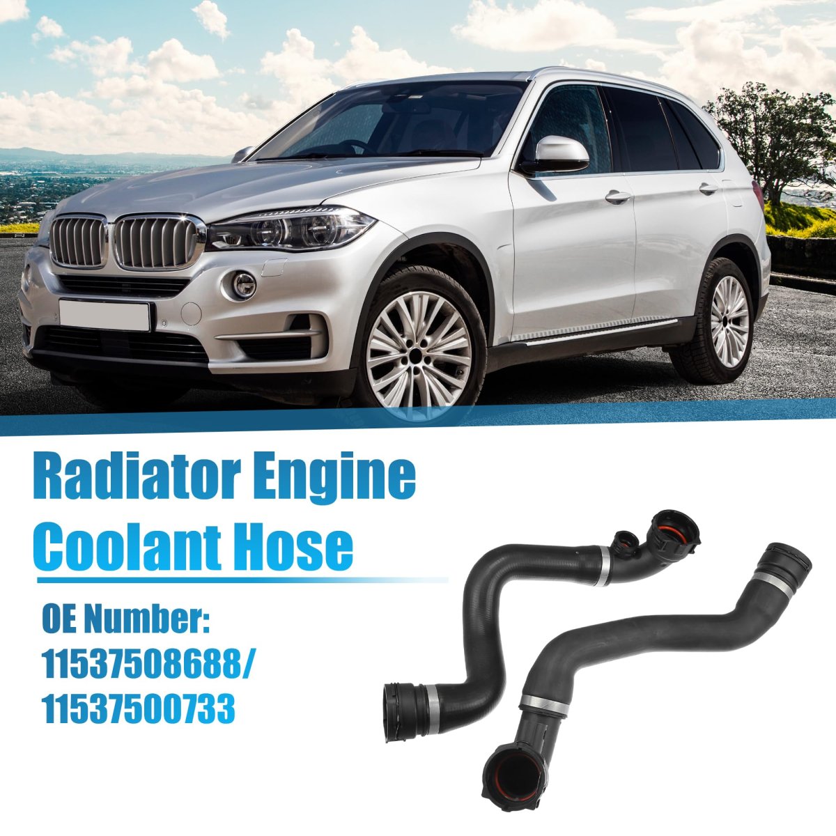 1 Set Upper And Lower Radiator Coolant Water Hose For Bmw X5 2001-2006 3 0i 0l L6 Gas No 11537508688 11537500733