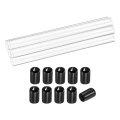 5pcs Clear Rigid Acrylic Pipe 9mm 0 35 Id X 12mm 47 Od 6 Round Polycarbonate Tube Plastic Tubing With Rubber Caps For Plumbing 