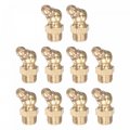Brass 45 Degree Grease Fitting M10 X 1mm Thread Hydraulic Accessories 10pcs 