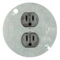 Leviton 5042 15 Amp 125 Volt Duplex Receptacle On 4-inch Cover Zinc Plated Steel 