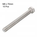 Uxcell M8x70mm Hex Bolts 304 Stainless Steel Hexagon Screw Bolt 10 Pcs