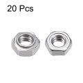 Uxcell Hex Weld Nuts 1 4-20 Carbon Steel With 3 Projections Machine Screw Gray 20pcs
