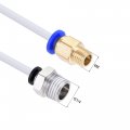 Uxcell Pneumatic Ptfe Air Tubing Kit Hose Line 4mm Od 2m White With M8 G1 4 Push To Connect Fittings