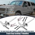 X Autohaux 2 Set Universal Garage Shed Door Keyed T-handle Lock Kit T Handle W 4 Keys Bolts For Most Brands Of Truck Caps