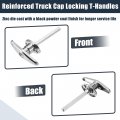X Autohaux 2 Set Universal Garage Shed Door Keyed T-handle Lock Kit T Handle W 4 Keys Bolts For Most Brands Of Truck Caps