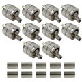 Pack Of 10 Uhf Pl-259 Pl259 Male Crimp Connector Adapter For Rg8x Lmr240 Cable Compatiable With Ham Radio 