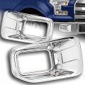 Eparts Mirror Chrome Bumper Driving Fog Light Bezel Cover Trim Replacement Fit For 2015 2016 2017 Ford F-150 Pickup 
