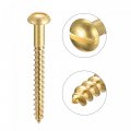 Uxcell Wood Screws M4 X 40mm Slotted Round Head Brass Self-tapping Screw 20 Pcs