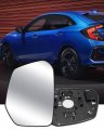 Left Driver Side Mirror Glass Replacement With Power Heated Fit For Honda Civic 2016-2021 Envix 2018-2022 Crider 2019-2022