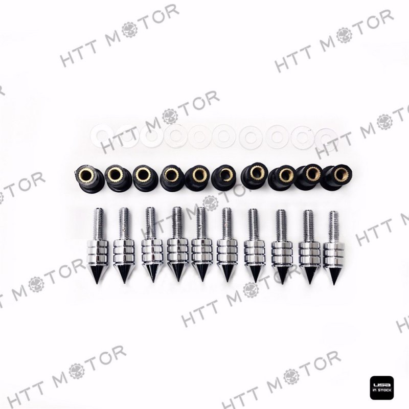 10 Piece Windscreen Windshield Bolts Screw Kit M5 X 15mm Chrome For Suzuki Yamaha Kawasaki Triumph And Ducati Motorcycles