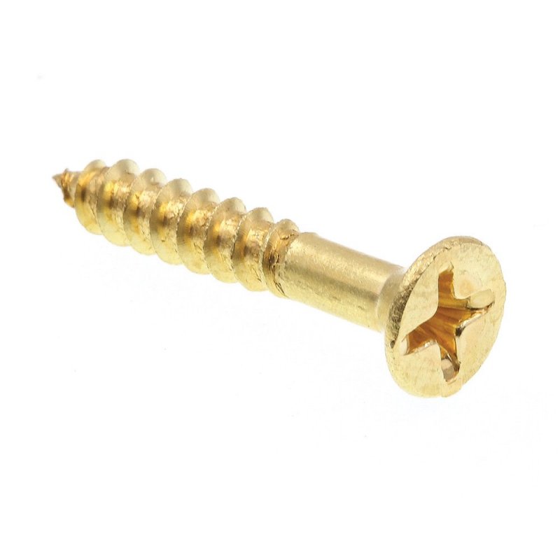 Wood Screws Flat Head Phillips Drive 8 X 1 In Solid Brass 100 Pack