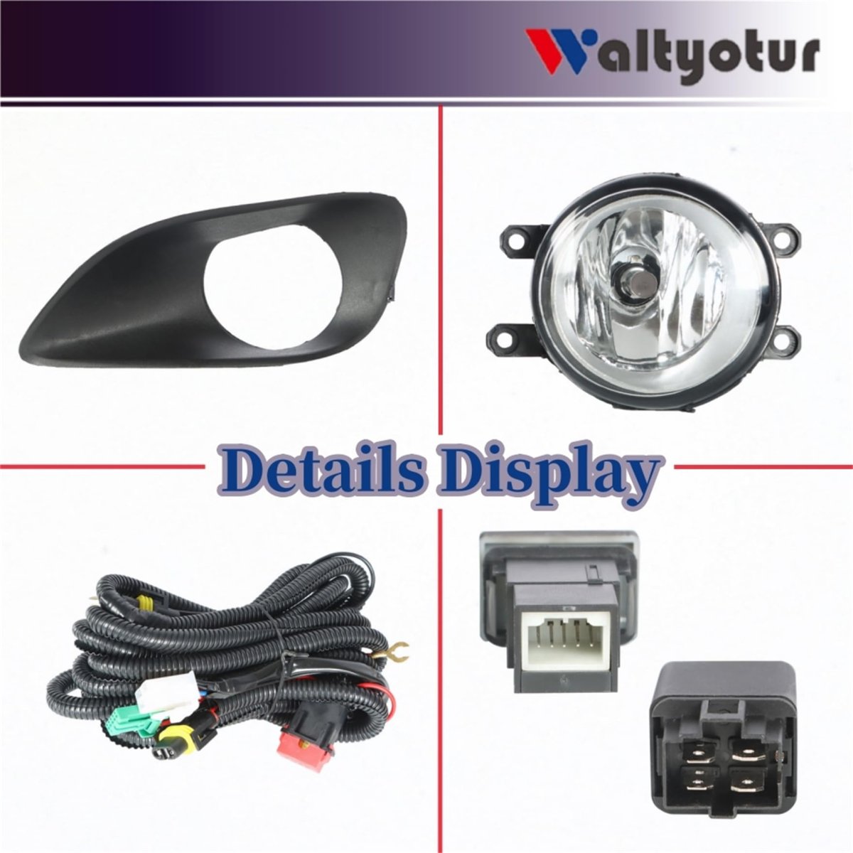Fog Light Assembly Kit For Yaris 2007 2008 2009 2010 2011 Left And Right Side Lamps With Wiring Harness Switch Replacement