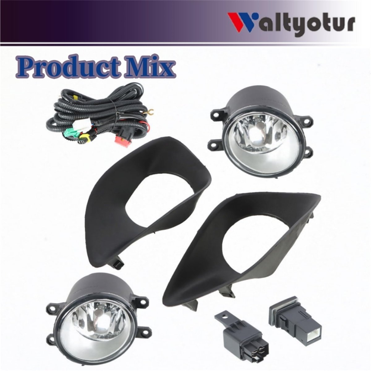 Fog Light Assembly Kit For Yaris 2007 2008 2009 2010 2011 Left And Right Side Lamps With Wiring Harness Switch Replacement