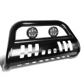 Compatible With Ford F150 Navigator 3 Inches Black Bull Bar 6 Housing Clear Lens Fog Lights