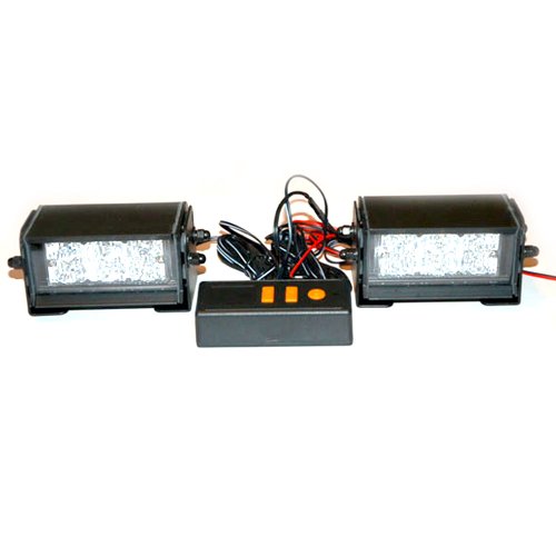 86700 Double Led Strobe Light 2 Red Blue Strobes With Control Box
