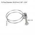 Uxcell 6pcs Double Wire Hose Clamp 60-67mm Adjustable Stainless Steel Clips With M8 Bolt For Dust Collection Pump Pipe