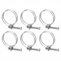 Uxcell 6pcs Double Wire Hose Clamp 60-67mm Adjustable Stainless Steel Clips With M8 Bolt For Dust Collection Pump Pipe