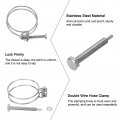 Uxcell 6pcs Double Wire Hose Clamp 60-67mm Adjustable Stainless Steel Clips With M8 Bolt For Dust Collection Pump Pipe
