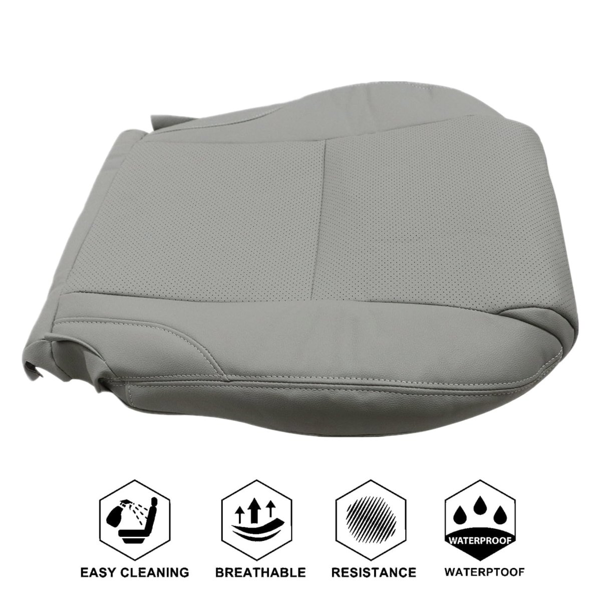 Light Gray Perforated Microfiber Leather Driver Side Bottom Seat Cover For Lexus Is250 Is350 2006 To 2013 Custom Fit