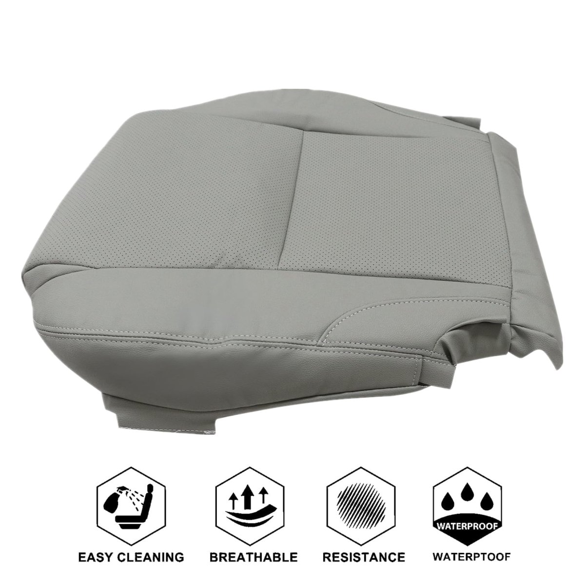 Light Gray Perforated Microfiber Leather Driver Side Bottom Seat Cover For Lexus Is250 Is350 2006 To 2013 Custom Fit