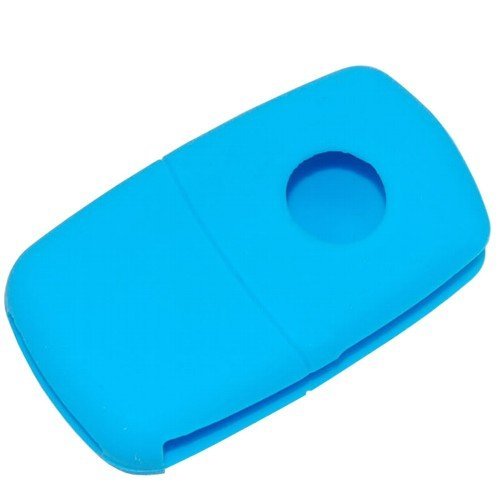 Folding Flip Key Fob Shell Remote Case 4 Buttons For Vw Jetta 2000 2011 Beetle Passat Rabbit Gti Azure Silicone Protective