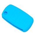Folding Flip Key Fob Shell Remote Case 4 Buttons For Vw Jetta 2000 2011 Beetle Passat Rabbit Gti Azure Silicone Protective 