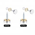Uxcell Mirror Screws Decorative Caps Cover Nails Polished Stainless Steel 16mm 8pcs And 10mm For Mirrors Tea Tables Wardrobes