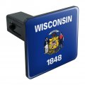 Wisconsin State Flag Tow Trailer Hitch Cover Plug Insert