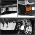 Black Housing Headlights Assembly Bundle With Front Bumper Vertical Style Grille Compatible Ford Super Duty F250 F350 F450 F550