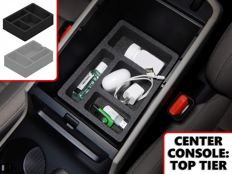 Red Hound Auto Center Console Organizer 2 Piece Stacking Set Vehicle Inserts For Hyundai Tucson 2016-2019 Without Hand Brake