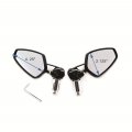 Universal Motorcycle Handle Bar End Rearview Side Mirrors 1 In 25mm Cnc Aluminum Convex For Sport Street Dirt Naked Bikes Black
