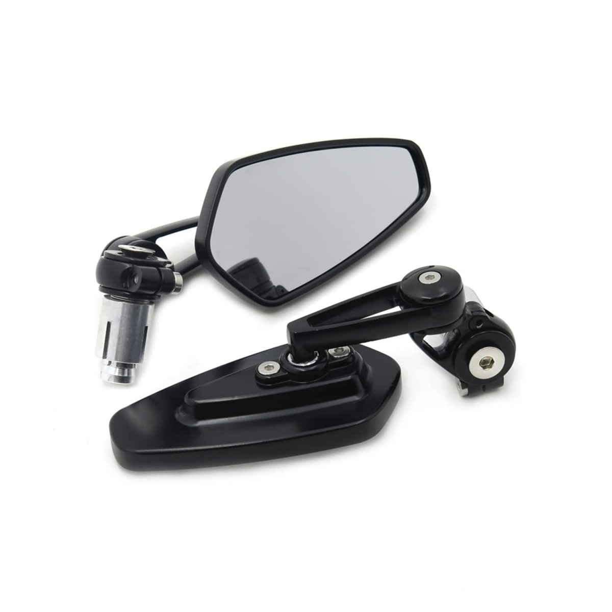 Universal Motorcycle Handle Bar End Rearview Side Mirrors 1 In 25mm Cnc Aluminum Convex For Sport Street Dirt Naked Bikes Black
