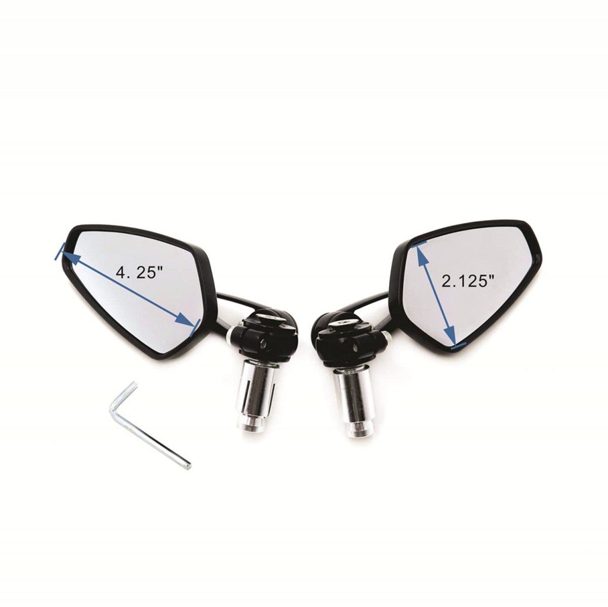 Universal Motorcycle Handle Bar End Rearview Side Mirrors 1 In 25mm Cnc Aluminum Convex For Sport Street Dirt Naked Bikes Black