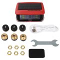 Tire Pressure Monitoring System Wireless Tpms Monitor 0-198psi 433mhz Red Rv With 6 Sensors Lcd Display Auto Sleep Mode Easy To