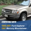 4pcs Chrome Housing Amber Corner Headlights Bumper Lights Compatible With Ford Explorer 95-01 Mercury Mountaineer 97