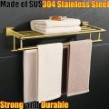 Alise Towel Rack Large Holder Shelf With Double Bars For Bathroom Lavatory 32-inch Sus 304 Stainless Steel Wall Mount Hanger